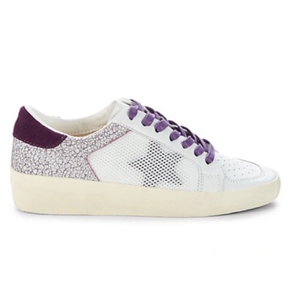 Vintage Havana Marble & Mesh Low-cut Sneakers In White Purple